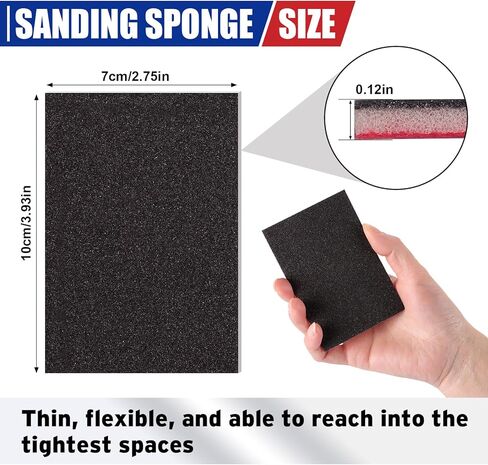 مجموعة إسفنجة سنفرة مكونة من 48 قطعة، وسادات إسفنجية سنفرة ناعمة 80-1000 حبيبة، مجموعة متنوعة من ورق الصنفرة القابل للغسل للخشب والجدران الجافة والمعادن والسيارات وورق الصنفرة الجاف الرطب لتنعيم متعدد الاستخدامات. in Kuwait