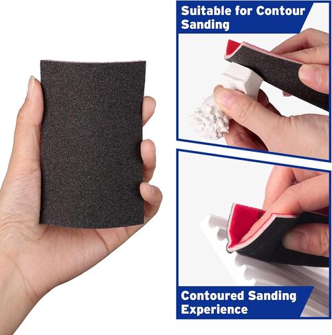 مجموعة إسفنجة سنفرة مكونة من 48 قطعة، وسادات إسفنجية سنفرة ناعمة 80-1000 حبيبة، مجموعة متنوعة من ورق الصنفرة القابل للغسل للخشب والجدران الجافة والمعادن والسيارات وورق الصنفرة الجاف الرطب لتنعيم متعدد الاستخدامات. in Kuwait