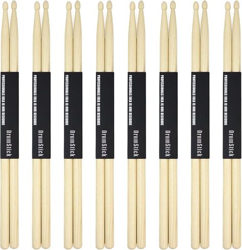 8 Pairs 5A Drum Sticks, Hickory Wood Drumsticks with Wood Tip for Drum Set, Perfect for Rock, Jazz & Studio Drumming, Ideal Drum Sticks for All Ages, Durable Practice Drumsticks in Kuwait