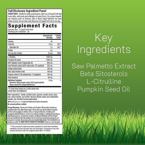 Irwin Naturals Prosta-Strong RED with Nitric Oxide Boosters, Saw Palmetto, Lycopene, Pumpkin Seed & More - Prostate Health Supplements for Men - 80 Liquid Soft-Gels in Saudi Arabia
