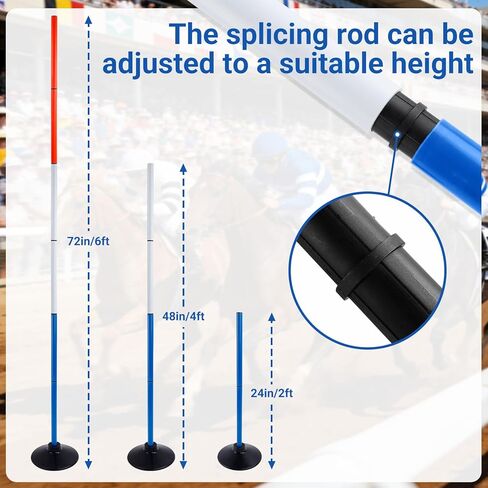 Adjustable Horse Pole Bending Poles, Portable Heavy-Duty Training Sticks with Round Base, Ideal for Equestrian Agility, Horse Football & Basketball Speed Drills in Saudi Arabia