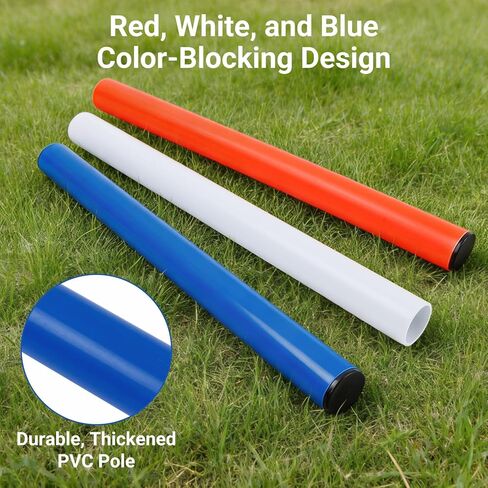 Adjustable Horse Pole Bending Poles, Portable Heavy-Duty Training Sticks with Round Base, Ideal for Equestrian Agility, Horse Football & Basketball Speed Drills in Saudi Arabia