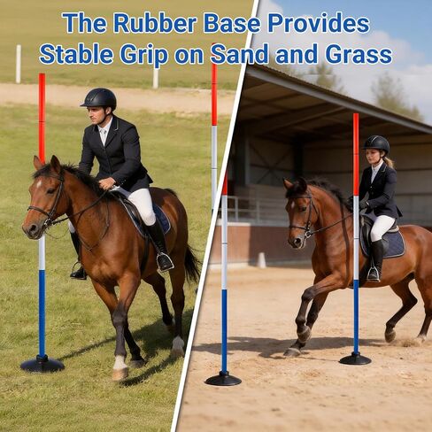 Adjustable Horse Pole Bending Poles, Portable Heavy-Duty Training Sticks with Round Base, Ideal for Equestrian Agility, Horse Football & Basketball Speed Drills in Saudi Arabia