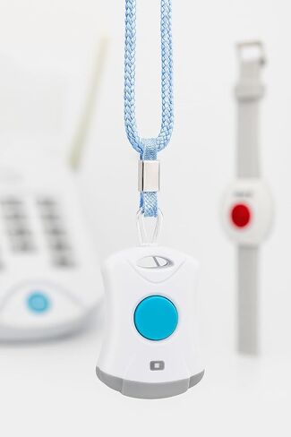 نظام التنبيه الطبي Life Guardian HD700-V6 - بدون رسوم شهرية - قاعدة صوتية ثنائية الاتجاه + أزرار ذعر مقاومة للماء على المعصم - آمن لكبار السن والمعاقين والأحباء - يستخدم الخط الأرضي in Kuwait