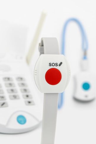 نظام التنبيه الطبي Life Guardian HD700V-4 - بدون رسوم شهرية - قاعدة صوتية ثنائية الاتجاه + أزرار ذعر مقاومة للماء على المعصم - السقوط والاتصال - آمن لكبار السن والمعاقين والأحباء in Kuwait