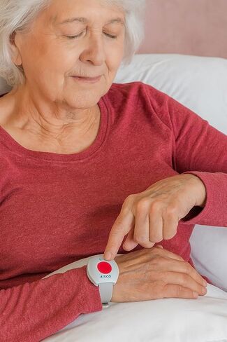 نظام التنبيه الطبي Life Guardian HD700V-4 - بدون رسوم شهرية - قاعدة صوتية ثنائية الاتجاه + أزرار ذعر مقاومة للماء على المعصم - السقوط والاتصال - آمن لكبار السن والمعاقين والأحباء in Kuwait