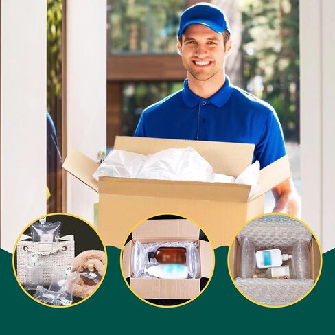 300 قطعة وسائد هوائية للشحن مع مضخة تعبئة أكياس هوائية قابلة للنفخ، مستلزمات التعبئة للشحن ونقل مواد التعبئة والتغليف، حشوات المحفظة للشكل، 4.7 × 7.87 بوصة in Kuwait