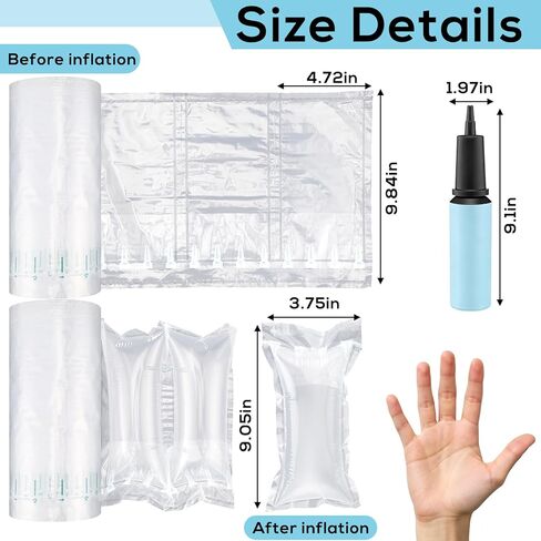 400 Count Air Pillows for Shipping with Pump, 4.72 x 9.84 Inches Inflatable Shipping Air Bags Supplies Box Filler Packing Materials Alternative to Packing Peanut, Purse Stuffers for Shape in Saudi Arabia