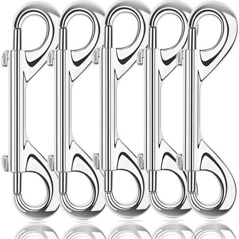 Double Ended Bolt Snap Hooks, Large Size Heavy Duty Trigger Snap Hooks, Metal Clip Hooks Double Sided Snaps for Chain Dog Leash Collar Linking Key Feed Buckets Gate Latch - 4.7 Inch 5 Pack in Saudi Arabia