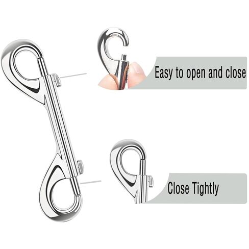 Double Ended Bolt Snap Hooks, Large Size Heavy Duty Trigger Snap Hooks, Metal Clip Hooks Double Sided Snaps for Chain Dog Leash Collar Linking Key Feed Buckets Gate Latch - 4.7 Inch 5 Pack in Saudi Arabia