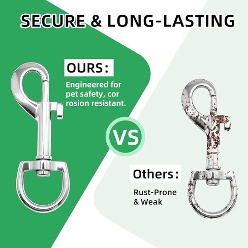 8Pcs Swivel Snap Hooks Heavy Duty Eye Bolt Hook - 3.5 Inch, Metal Dog Leash Clips Clasp Silver Flag Pole Clips Hook for Dog Pet Chain Flag Spring Rope in Kuwait