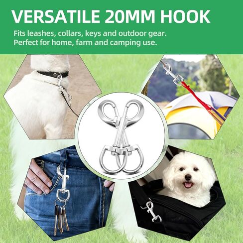 8Pcs Swivel Snap Hooks Heavy Duty Eye Bolt Hook - 3.5 Inch, Metal Dog Leash Clips Clasp Silver Flag Pole Clips Hook for Dog Pet Chain Flag Spring Rope in Kuwait