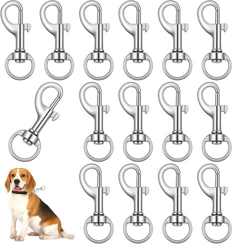 TIESOME 16 Pcs Swivel Eye Bolt Snap Hooks, 360° Rotating Zinc Alloy Clip for Pet Leash Flag Pole Tarp and Key Chain in Kuwait