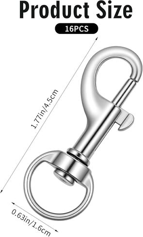 TIESOME 16 Pcs Swivel Eye Bolt Snap Hooks, 360° Rotating Zinc Alloy Clip for Pet Leash Flag Pole Tarp and Key Chain in Kuwait