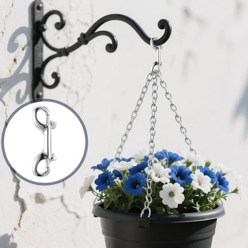Double Ended Bolt Snap Hooks, Heavy Duty Stainless Steel 316 Marine Grade Snap Clips Double Sided Snaps Metal Clip Hooks for Linking Key Chain Dog Leash Collar Feed Buckets Gate Latch - 6 Pack in Saudi Arabia