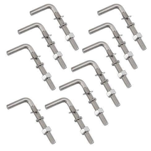 (20 قطعة) M6x40mm L على شكل مجموعات مسامير ملولبة 304 الفولاذ المقاوم للصدأ مؤسسة مرساة البراغي مسامير مربعة السنانير للتعليق in Saudi Arabia