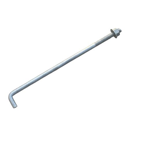 Sandbaggy 5/8" x 10" Threaded Concrete Anchor L-Bolts (Nuts & Washers Included) - Hot Dipped Galvanized - Sill Plate, Base Plate, Masonry, Wood, Cement Anchors, J Bolt (25, 5/8" x 10") in Saudi Arabia