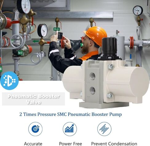 Pneumatic Booster Pump, 2 Times Pressure Pneumatic Booster Pump, Less Heat Pneumatic Booster, Type for Industrial Use in Kuwait