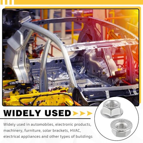 50 Pieces M8 Flange Nuts, M8-1.25mm Hexagon Flange Nuts, 304 Stainless Steel, Metric Lock Fasteners, Heavy Duty Replacement for DIY Project Home Mechanism in Kuwait