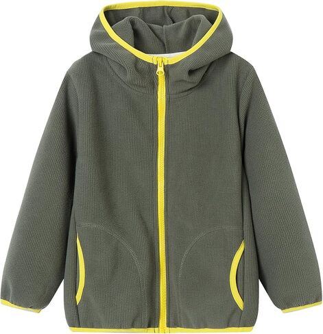 LittleSpring Girls Boys Waffle Hoodies with Full Zip Fall Winter Sweatshirt in Saudi Arabia