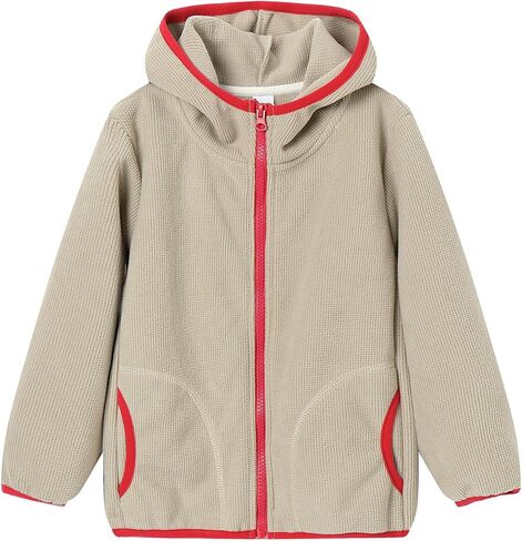 LittleSpring Girls Boys Waffle Hoodies with Full Zip Fall Winter Sweatshirt in Saudi Arabia