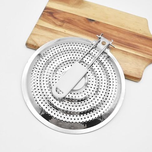 Pilarmuture Double Layers Stainless Steel Heat Diffuser, Even Heat Distribution, Multi-Stove Compatibility, Cool-Touch Handle, 50W, Induction in Kuwait