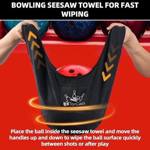 TonGass Bowling Ball Cleaning Kit with Seesaw Towel and Cleaner Spray (8 oz), Microfiber Bowling Ball Polisher Bag for Quick Wipe-Downs, Portable Bowlings Accessories for Practice and League Play in Kuwait