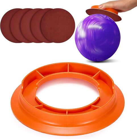 Bowling Ball Sanding Pad Holder, Universal Bowling Ball Base with 600/800/1000/1500/2000 Grits 6 inch Sanding Pads for Precision Surface Maintenance Cleaning Polishing Display Stand in Kuwait