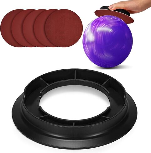Bowling Ball Sanding Pad Holder, Universal Bowling Ball Base with 600/800/1000/1500/2000 Grits 6 inch Sanding Pads for Precision Surface Maintenance Cleaning Polishing Display Stand in Saudi Arabia