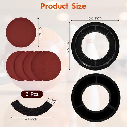 Bowling Ball Sanding Pad Holder, Universal Bowling Ball Base with 600/800/1000/1500/2000 Grits 6 inch Sanding Pads for Precision Surface Maintenance Cleaning Polishing Display Stand in Saudi Arabia