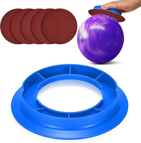 Bowling Ball Sanding Pad Holder, Universal Bowling Ball Base with 600/800/1000/1500/2000 Grits 6 inch Sanding Pads for Precision Surface Maintenance Cleaning Polishing Display Stand in Saudi Arabia