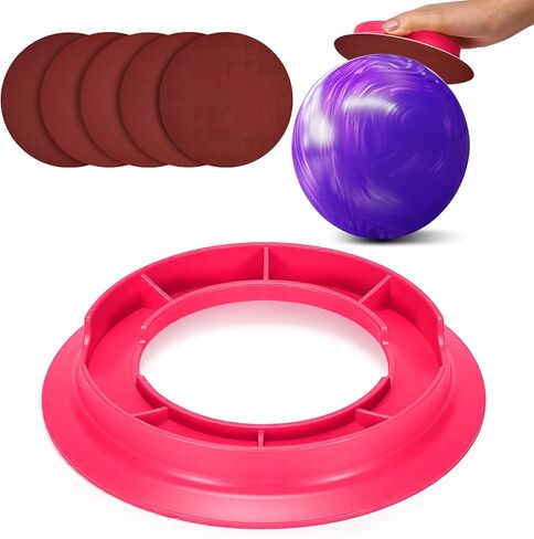 Bowling Ball Sanding Pad Holder, Universal Bowling Ball Base with 600/800/1000/1500/2000 Grits 6 inch Sanding Pads for Precision Surface Maintenance Cleaning Polishing Display Stand in Saudi Arabia
