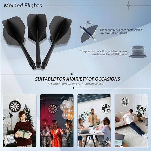 CyeeLife Integrated Dart Flights and Shafts | 2BA Thread | Professional All-in-One Molded Dart Accessories in Saudi Arabia