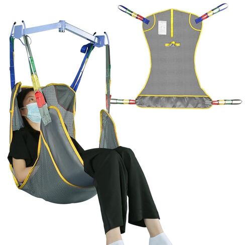 Full Body Mesh Patient Lift Sling, Universal Transfer Sling for Electric/Ceiling Hoist, Breathable Quick-Dry Medical Lifting Aid for Elderly & Disabled, 500 lbs Capacity in Kuwait