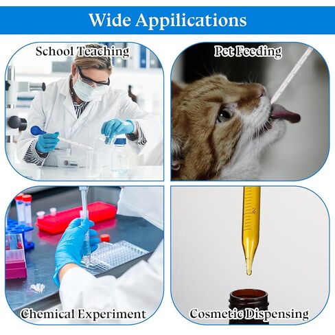 3Pcs Glass Pipettes Dropper, 10ml Graduated Liquid Dropper with Rubber Bulb for Laboratory, Medicine, School, Food, Research in Saudi Arabia