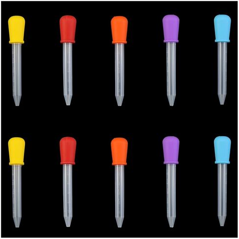 DGZZI 10PCS 5ml Liquid Droppers Silicone and Plastic Pipettes Transfer Eyedropper with Scale Suitable for Confectionery Making Food Decoration Kitchen Use Artistic Purposes in Saudi Arabia