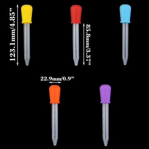 DGZZI 10PCS 5ml Liquid Droppers Silicone and Plastic Pipettes Transfer Eyedropper with Scale Suitable for Confectionery Making Food Decoration Kitchen Use Artistic Purposes in Saudi Arabia