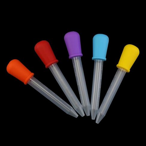 DGZZI 10PCS 5ml Liquid Droppers Silicone and Plastic Pipettes Transfer Eyedropper with Scale Suitable for Confectionery Making Food Decoration Kitchen Use Artistic Purposes in Saudi Arabia