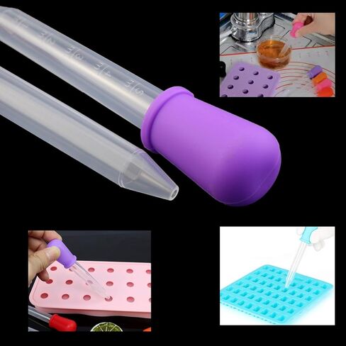 DGZZI 10PCS 5ml Liquid Droppers Silicone and Plastic Pipettes Transfer Eyedropper with Scale Suitable for Confectionery Making Food Decoration Kitchen Use Artistic Purposes in Saudi Arabia