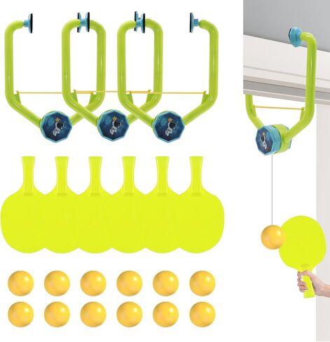3 Set Door Ping Pong Game Over The Door, Adjustable Door Jam Pingpong Starter Kit Doorway Game Pingpong Portable Hanging Table Tennis Trainer in Kuwait