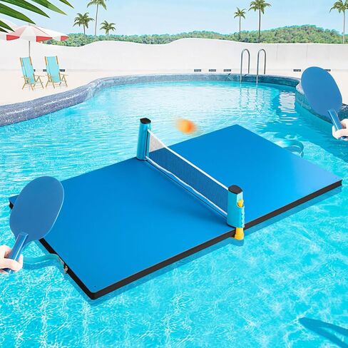 2026 Upgrade Heavy Duty Pool Table Tennis Floating Set Foldable Portable High Elasticity Table Tennis Floating Double Layer for Pool Game in Kuwait