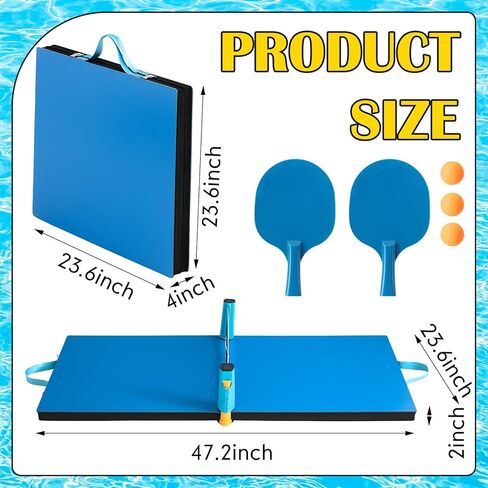 2026 Upgrade Heavy Duty Pool Table Tennis Floating Set Foldable Portable High Elasticity Table Tennis Floating Double Layer for Pool Game in Kuwait