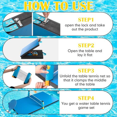 2026 Upgrade Heavy Duty Pool Table Tennis Floating Set Foldable Portable High Elasticity Table Tennis Floating Double Layer for Pool Game in Kuwait