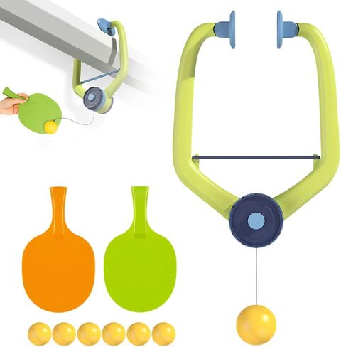 Door Ping Pong Game Over The Door, Adjustable Hanging Table Tennis Trainer Portable Set, Ping Pong Doorway Game with Racket and Balls for Kids in Kuwait