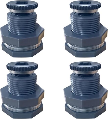 NPT 1.25" PVC Bulkhead Fitting, Heavy-Duty Female Plastic Water Tank Connector Adapter Fitting with Plugs for Rain Barrel,Spigot,Water Tank,Drain Bucket (Set of 1-Thickened Type) in Saudi Arabia