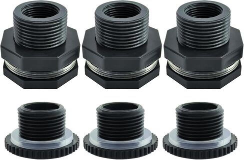 YSIL PVC Bulkhead Fitting 3/4 Inch NPT Female Water Tank Connector with Plugs Pipe Fitting for 1-1/2"(38 mm) Water Tanks,Rain Barrels, Aquariums,Pools 8 Pack in Saudi Arabia