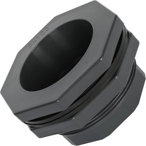 MARGAR 4“ Bulkhead Fitting for Tank, Industrial UPVC Water Tank Connector Adapter Fitting for Rain Barrels，Ponds，Pools，Aquariums in Kuwait