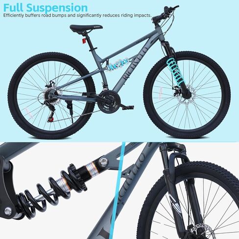 Mountain Bike, 24/26/27 Inch Outdoor Cycling Bike, 21-Speed/High-Carbon Steel/Disc Brake MTB Bicycle, Adjustable Ergonomic Seat Bikes, Multiple Colors in Saudi Arabia