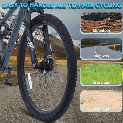 Mountain Bike, 24/26/27 Inch Outdoor Cycling Bike, 21-Speed/High-Carbon Steel/Disc Brake MTB Bicycle, Adjustable Ergonomic Seat Bikes, Multiple Colors in Saudi Arabia