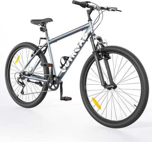 دراجة جبلية Outroad مقاس 26 بوصة، دراجة للبالغين بـ 7 سرعات مع فرامل قرصية/V مزدوجة، دراجة ركوب الدراجات في الهواء الطلق من الفولاذ عالي الكربون للرجال والنساء in Kuwait